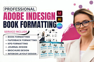 do adobe indesign book formatting, typesetting, kdp paperback and layout design