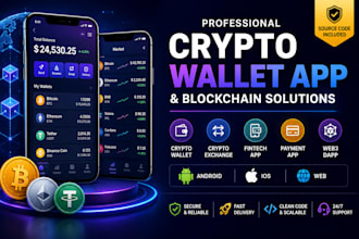 develop crypto wallet app, blockchain app, fintech app, crypto exchange and web3