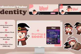 design a professional branding kit for your vtuber or streaming channel