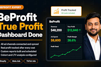 set up beprofit profit analytics and dashboard for your shopify store