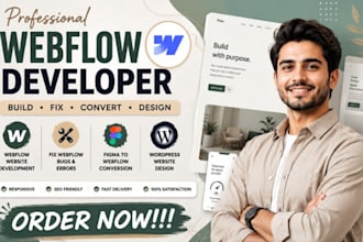develop webflow website, fix webflow bugs, figma to webflow expert