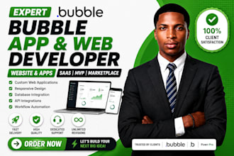 develop a bubble io web app saas mvp or mobile application