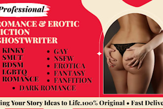 ghostwrite steamy romance, kinky erotica, and nsfw fanfiction for you