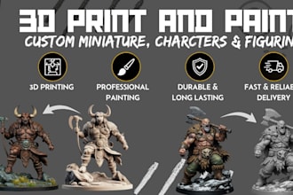 printed and painted custom miniatures, figurines, character model, and warhammer