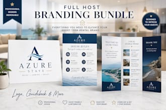 create a beautiful airbnb guest guidebook brochure flyer logo vrbo house rule