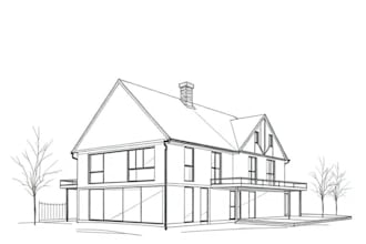 sketch houses and buildings