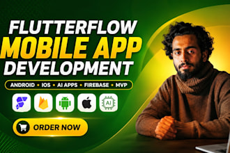 build flutterflow mobile app, ai app, mvp, android ios app with firebase
