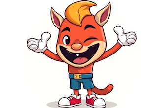 do cute brand mascot vector character 2d flat illustration