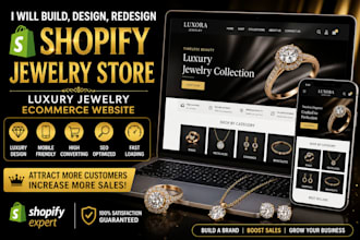 build, design, redesign shopify jewelry store, luxury jewelry ecommerce website