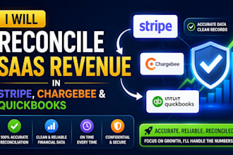 reconcile saas revenue in stripe chargebee and quickbooks