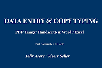 do fast and accurate data entry and copy typing