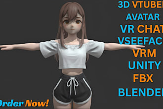 create custom 3d vtuber avatar vrm character model for veeface animaze streaming