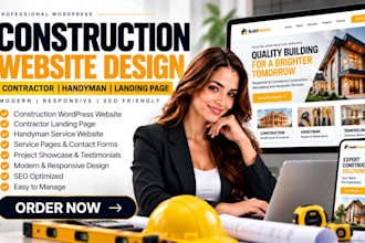 design construction website contractor landing page handyman wordpress website