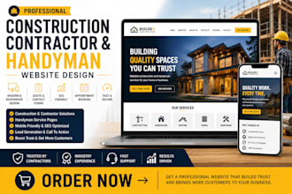 design construction website contractor landing page handyman wordpress website