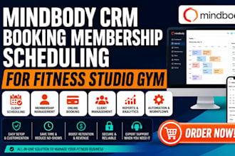 setup mindbody crm fitness studio gym booking membership setup client scheduling