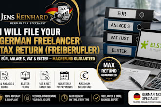 file your german freelancer tax return eÜr small business vat elster max refund