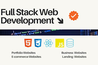 website development as full stack web developer, react, HTML