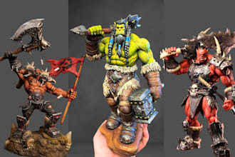 sculpt 3d print and paint action figure model dnd miniature warhammer painting