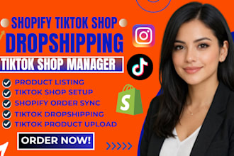 setup tiktok shop, instagram shop, upload product listings, and run tiktok ads