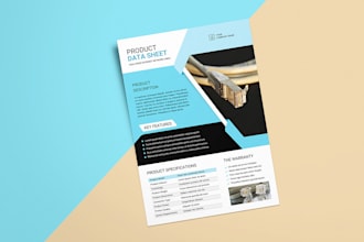 design your product catalog, spec sheet, sell sheet line and product sheet PDF