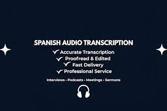 spanish audio, text and video transcription