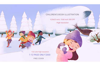 draw children book illustration and book cover for kdp