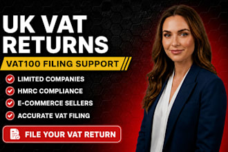 prepare and file UK vat returns, vat100 for limited companies