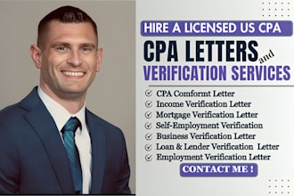 prepare signed US mortgage comfort letter, employment income verification letter