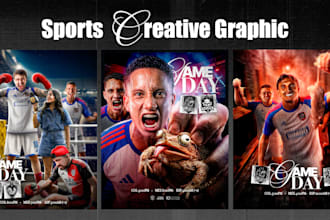design creative sports posters and graphics for your team