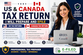 prepare and efile US tax return and canada tax return