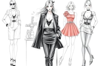draw a fashion or editorial illustration, sketch, commercial