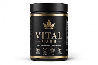 design custom packaging and supplement label vitamin jar product branding