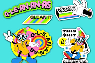 make t shirt cartoon character and posters, sticker logo
