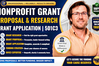 write nonprofit grant proposal grant research grant application 501c3