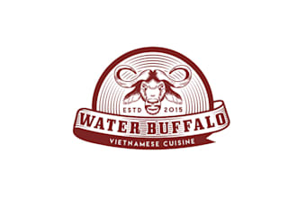 create captivating unique logo for pork roll water buffalo