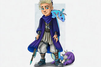 design custom fantasy anime characters with detailed outfits