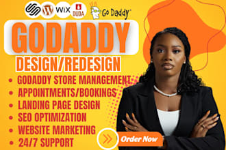 design godaddy wix shopify website redesign godaddy website development builder
