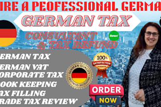 handle german tax filing, vat return, bookkeeping, income tax, german vat