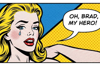 draw a retro pop art roy lichtenstein style
