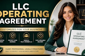 prepare a custom llc operating agreement for single or multi member llcs