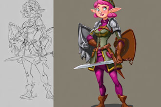 create detailed fantasy rpg character illustrations