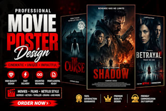 design cinematic movie posters, film posters, netflix style posters