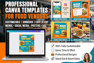 create customizable canva templates for food vendors