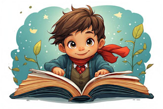 draw children character illustration for your book