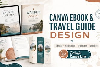canva ebook travel guide canva journal workbook trifold brouchure booklet canva