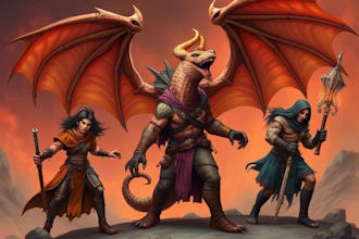 draw fantasy dnd party and scifi monster design character sheet game concept art