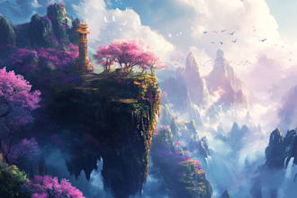 fantasy concept landscape illustrations