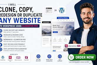 clone, copy, redesign or duplicate any website to wordpress using elementor pro