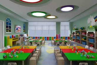 renovate 3d kids playground kids gaming zone  kindergarten and playroom design