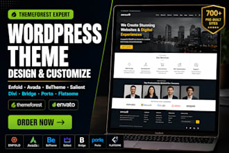 customize enfold avada betheme salient brigde divi wordpress ecommerce website